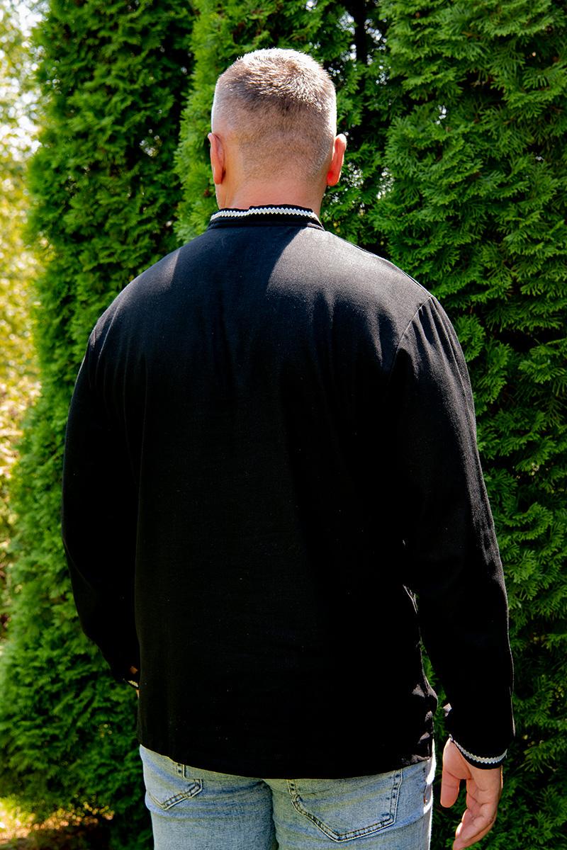 Вышиванка мужская из льна с длинным рукавом 4XL Черный (1894349954) - фото 6 Вышиванка мужская из льна с длинным рукавом 4XL Черный (1894349954) - фото 6