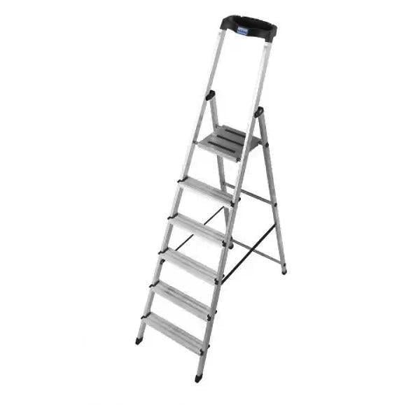 Стремянка алюминиевая Krause Safety 126344 6 ступеней односторонняя расставная (22883) Стремянка алюминиевая Krause Safety 126344 6 ступеней односторонняя расставная (22883)