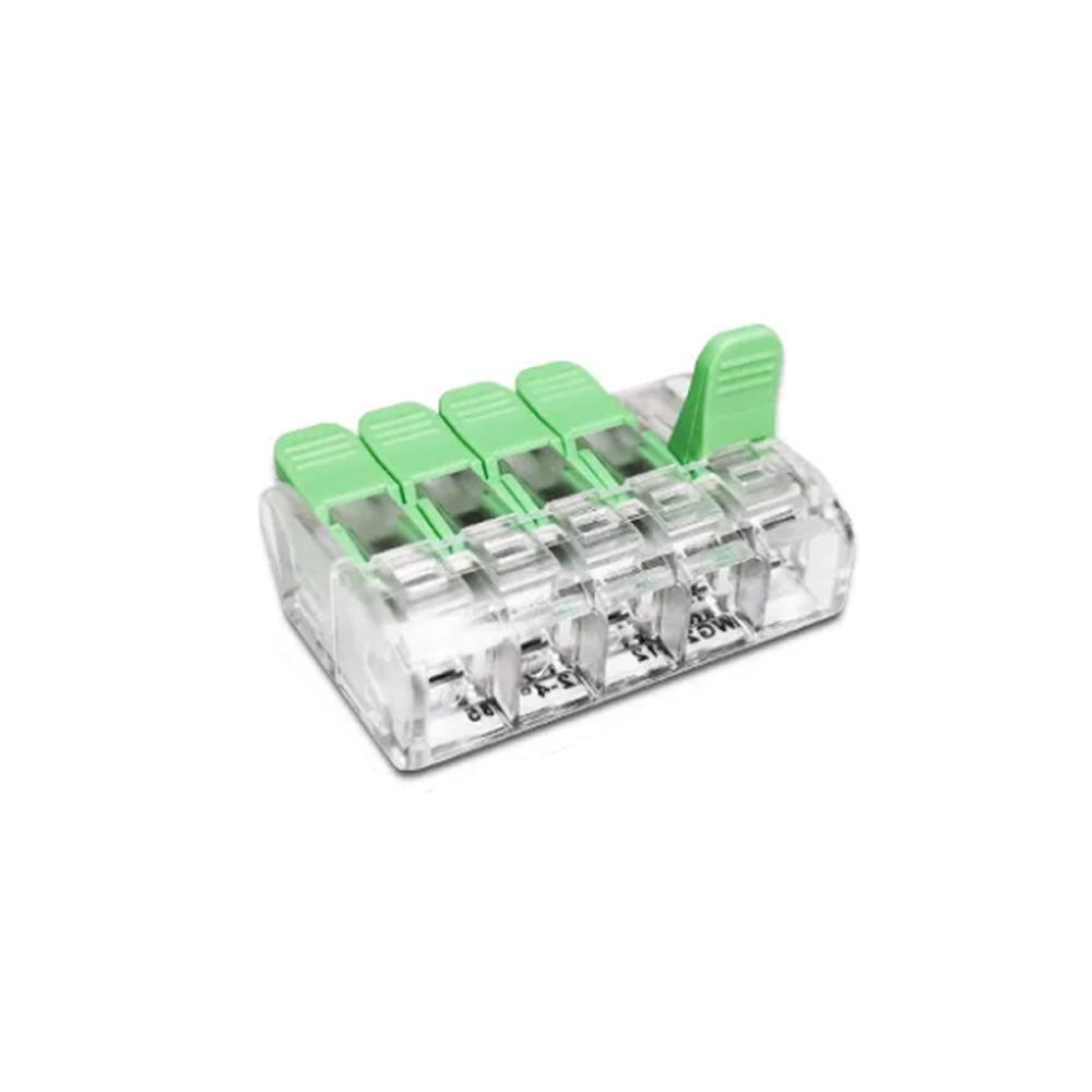 Клема сполучна Tactix 0,2-4 мм2 32А 1-4 одинарна 21х31,5х10 мм Зелений (CT265)