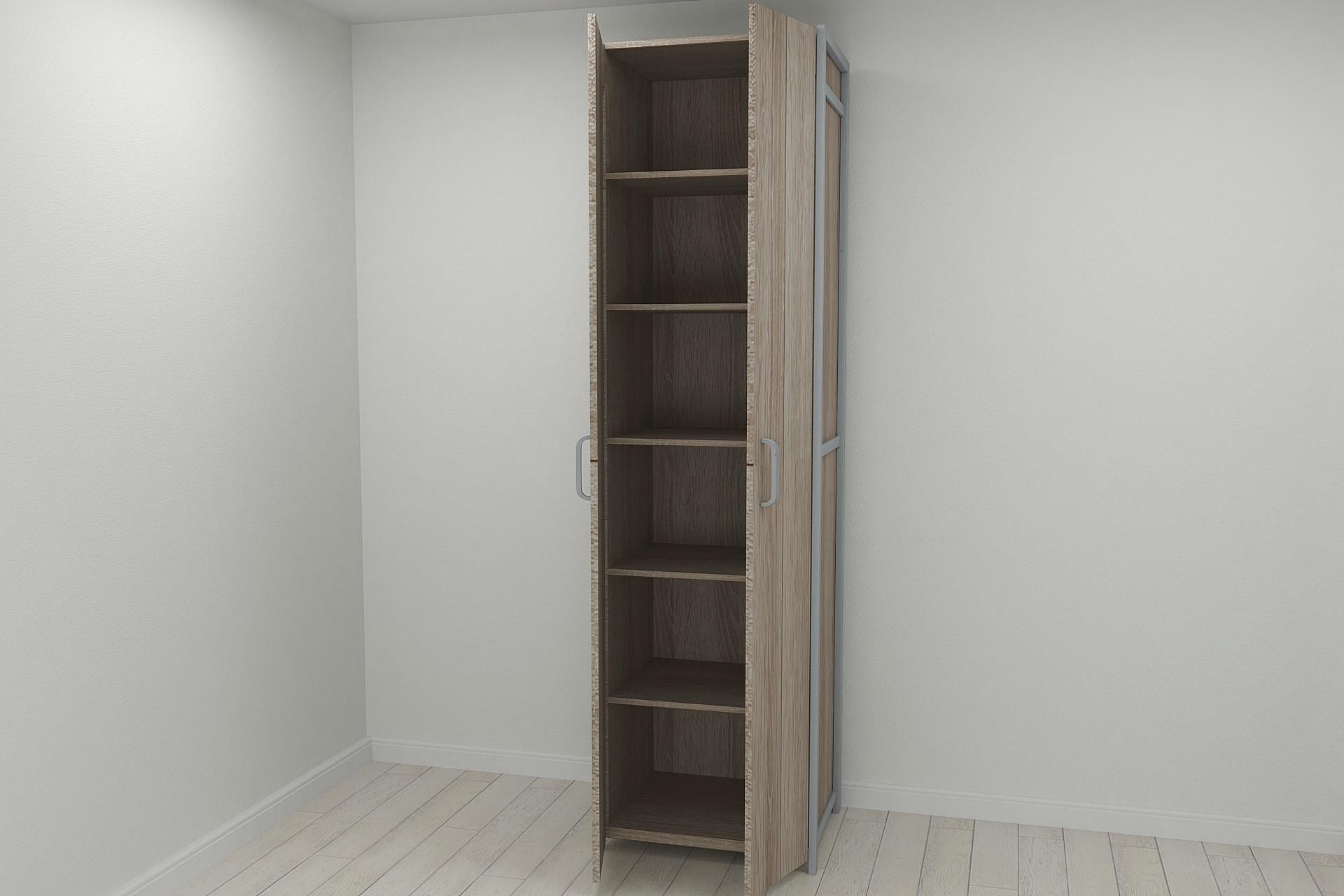 Шкаф-гардероб Ferrum-decor Коннект Уни секция 7 металл/ДСП 16 мм 220x60x50 см Серый/Дуб Сонома Трюфель (FRD-104566)