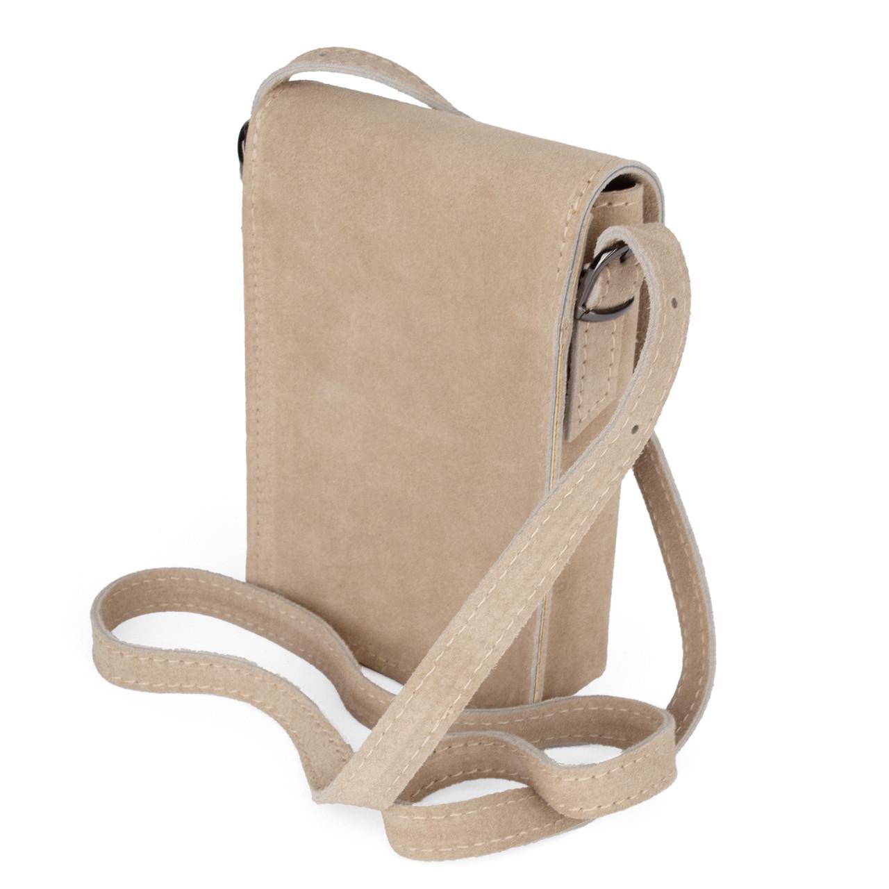 Сумка для телефону жіноча замшева Virginia Conti 03804 Світлий тауп (2629439332) - фото 3 Сумка для телефону жіноча замшева Virginia Conti 03804 Світлий тауп (2629439332) - фото 3