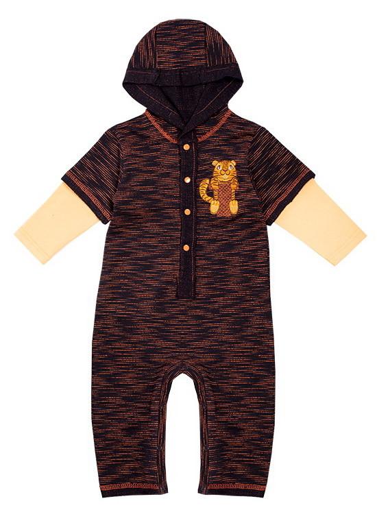 Комбинезон детский хлопковый для мальчика Gabbi КВ-19-42 Сафари 74 см Оранжевый (11951)