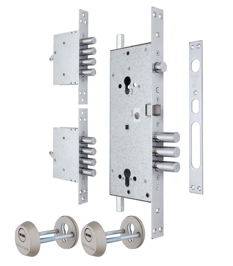 Замок двухсистемный Mul-t-lock DIN+DIN 415G Satin Nickel (1705781651)