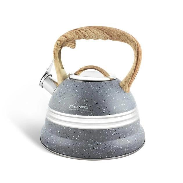 Чайник с свистком для индукционных плит Edenberg EB-8808 из нержавеющей стали 3 л Серый (2530556729) - фото 1