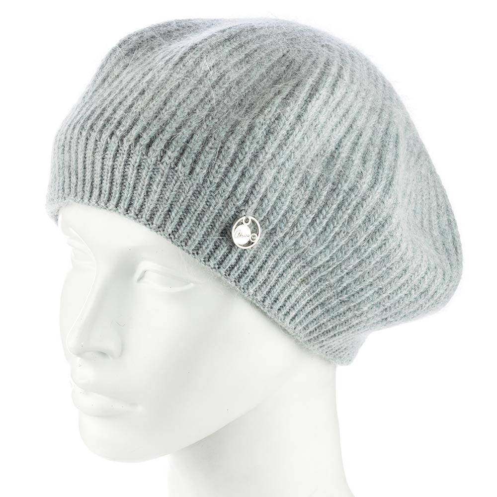 Берет женский ангоровый Atrics WH911 с узором двойной Мятный