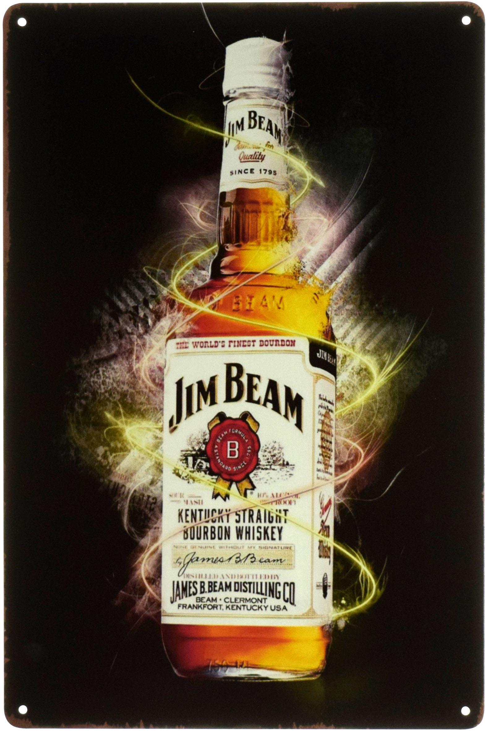 Табличка металлическая Jim Beam With Label Magic 20x30 см