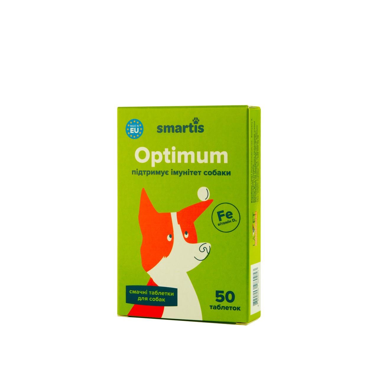 Корм для собак Smartis Optimum із залізом 50 таб. (980953)