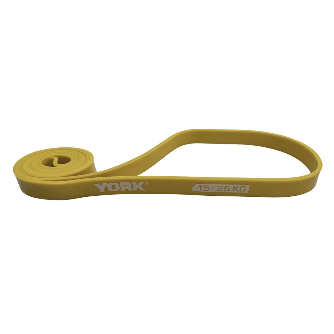 Резинка для фитнеса York 2080x22x4, 5 мм 15-25 кг Желтый (3543) - фото 2 Резинка для фитнеса York 2080x22x4, 5 мм 15-25 кг Желтый (3543) - фото 2