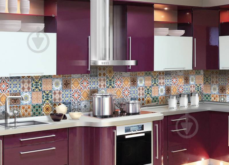 Кухонный фартук Zatarga Орнамент 02 600 х 2500 мм Синий (Z180098/1)