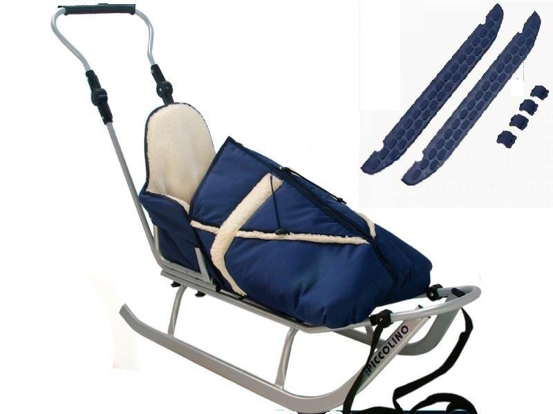 Санки Piccolino komplet Серый с синим