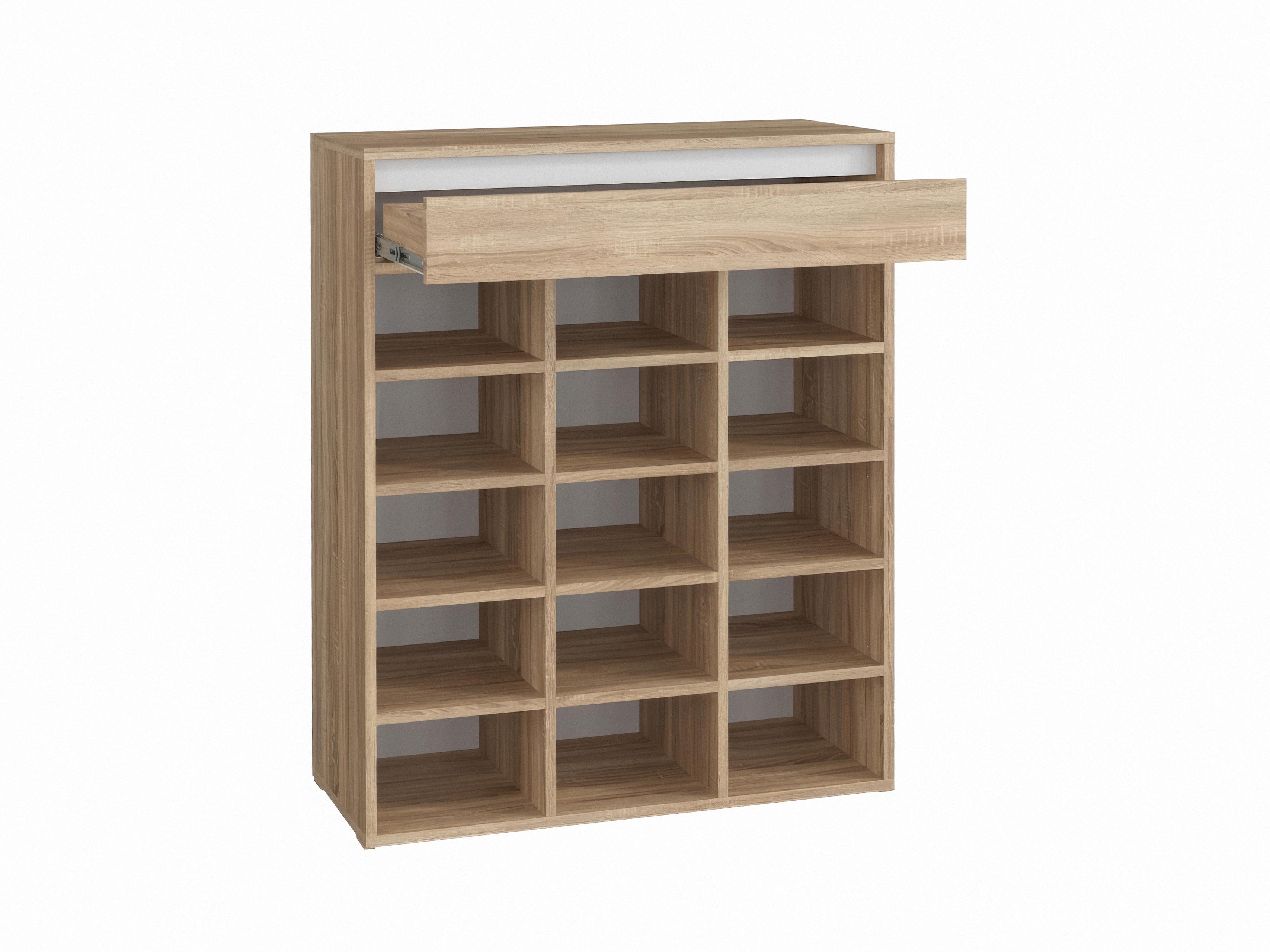 Полиця для взуття на 15 комірок зі шухлядою O-5 802х333х982 мм Дуб Сонома - фото 3