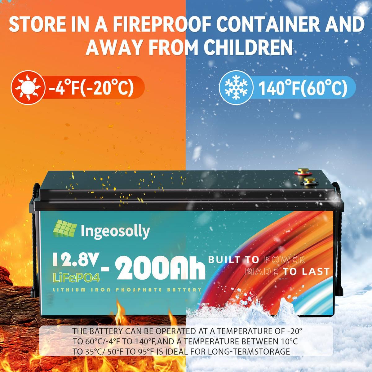 Акумулятор для ДБЖ Ingeosolly LifePo4 200 Ah 12V 2560Wh BMS (AKBS02) - фото 6 Акумулятор для ДБЖ Ingeosolly LifePo4 200 Ah 12V 2560Wh BMS (AKBS02) - фото 6