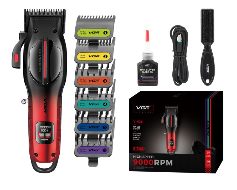 Аккумуляторная машинка для стрижки VGR V-026 Red