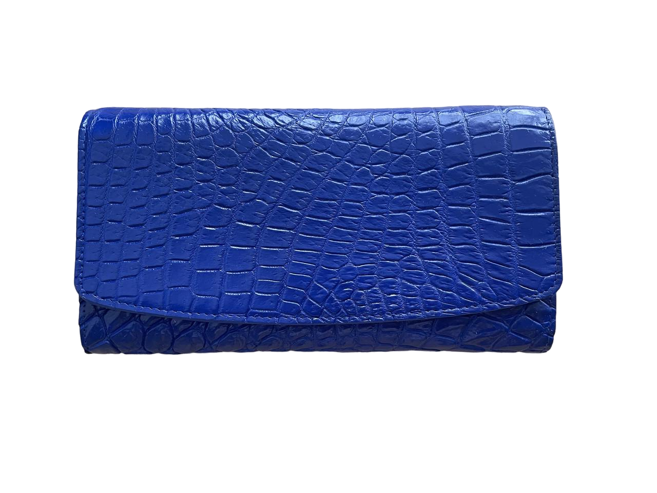 Гаманець жіночий-портмоне зі шкіри крокодила Індиго (cw95_5)
