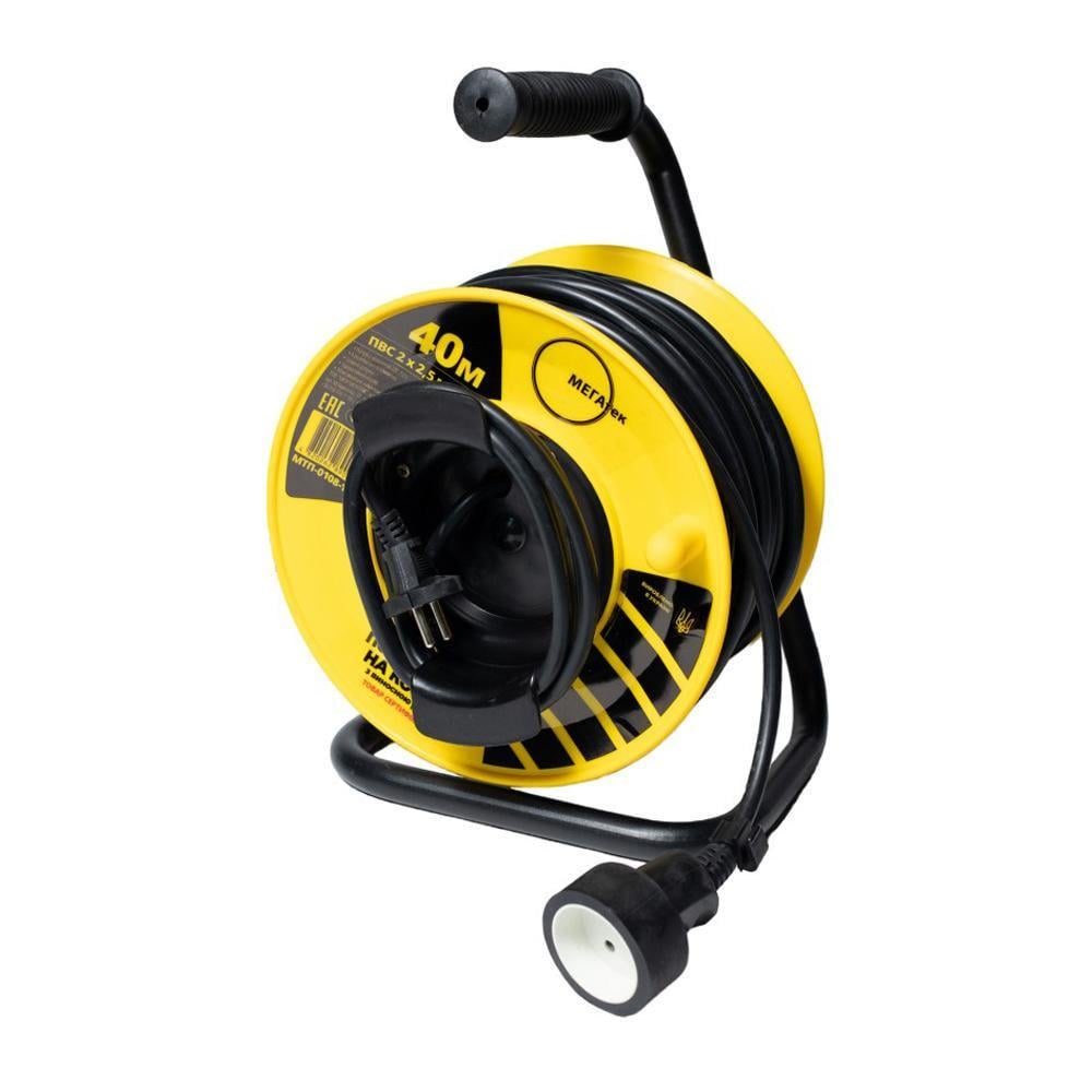 Удлинитель на катушке МЕГАтек ПВС с выносной розеткой 40 м/2х2,5 мм (24757561) - фото 1 Удлинитель на катушке МЕГАтек ПВС с выносной розеткой 40 м/2х2,5 мм (24757561) - фото 1