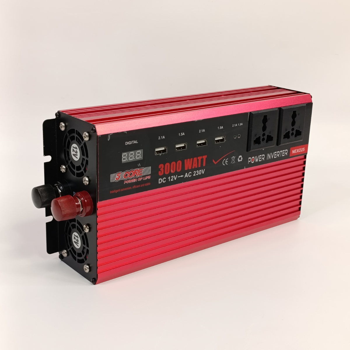 Преобразователь напряжения 3000W Digital Power Inverter UN-3059 автомобильный 12V-220V-DPI-3000