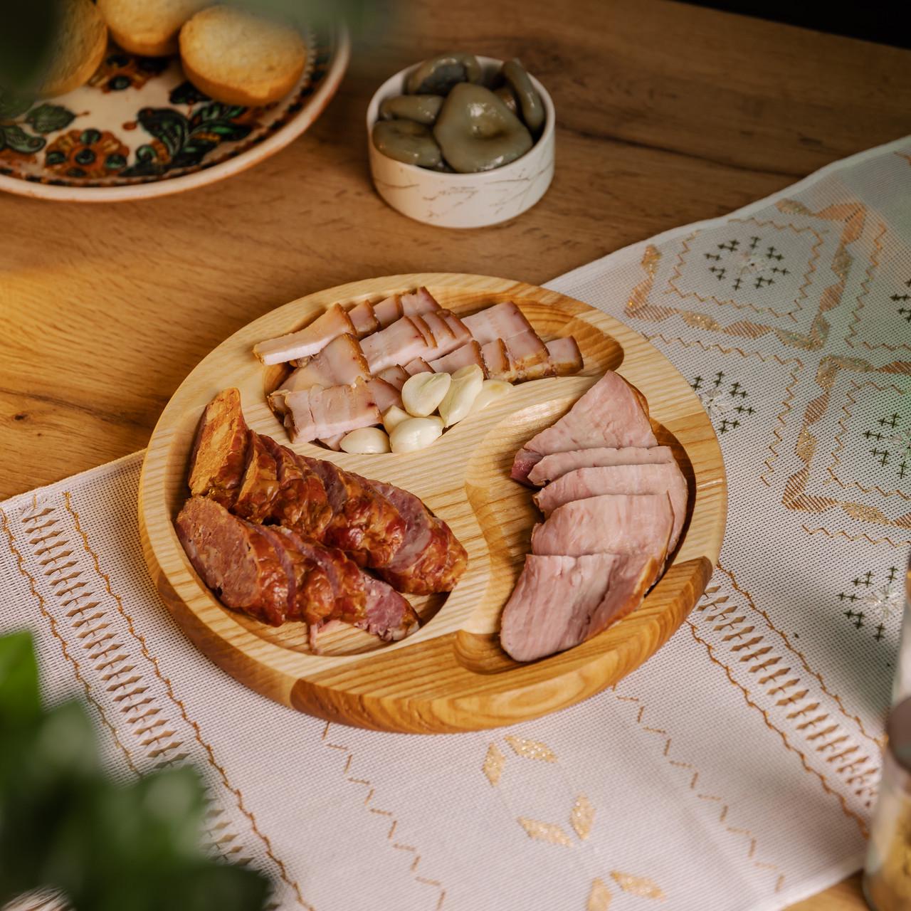 Менажница деревянная круглая на 3 секции ясень 25 см - фото 4 Менажница деревянная круглая на 3 секции ясень 25 см - фото 4