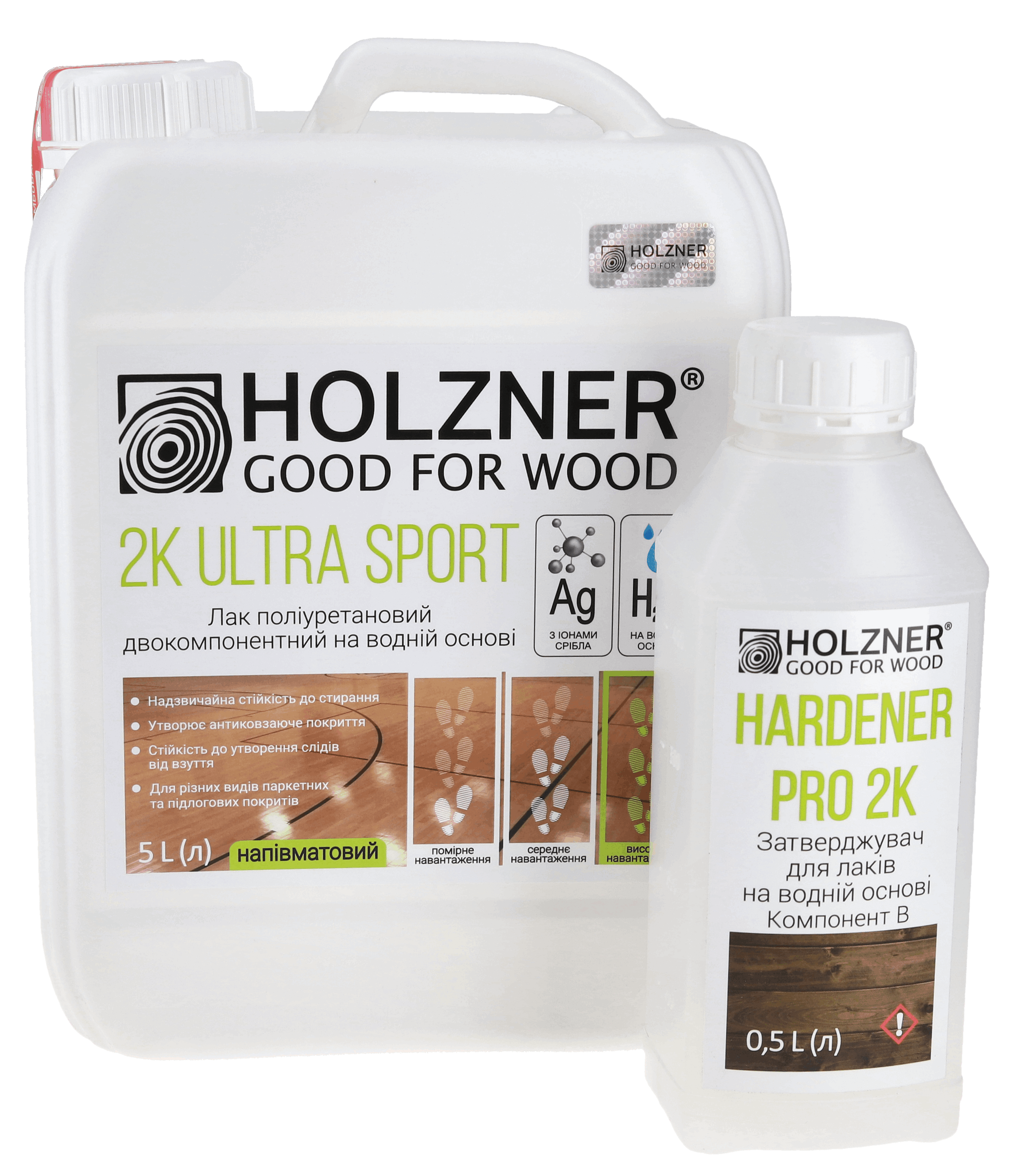 Лак паркетный Holzner 2K ULTRA SPORT полуматовый 5,5 л