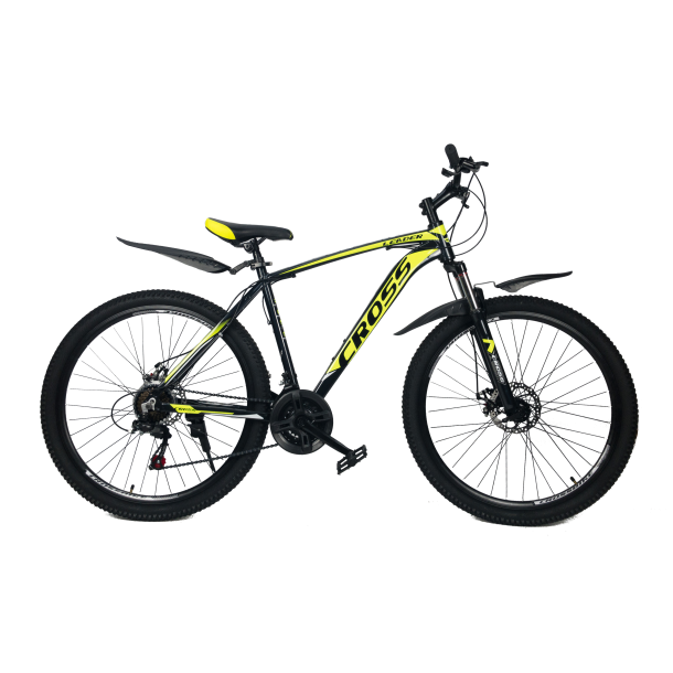 Велосипед дорожный Cross Leader V2 2021 27,5" 17" Черный/Неоновый/Желтый/Белый