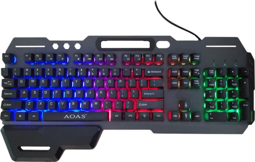 Клавиатура игровая AOAS 1000М с подсветкой и подставкой для телефона