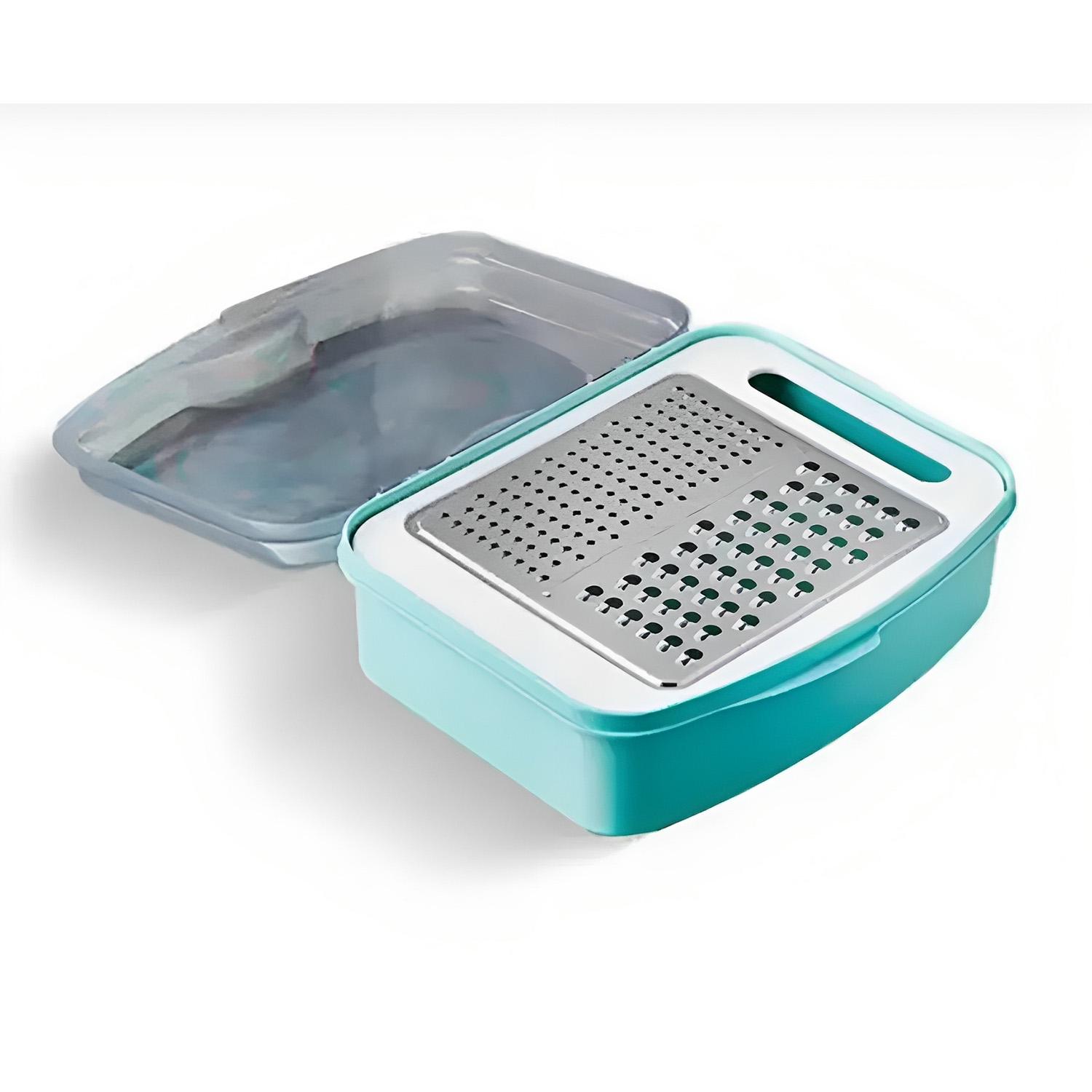 Тертка для кухні Gondol Plastic з контейнером та кришкою 21х17х7,5 см Блакитний (85315) - фото 10