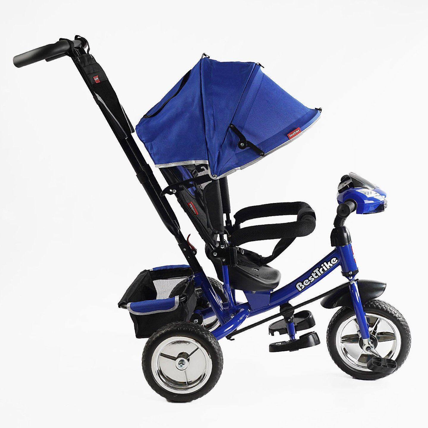 Велосипед дитячий триколісний Best Trike 6588 піна/фара з батьківською ручкою Синій (68-640) - фото 2