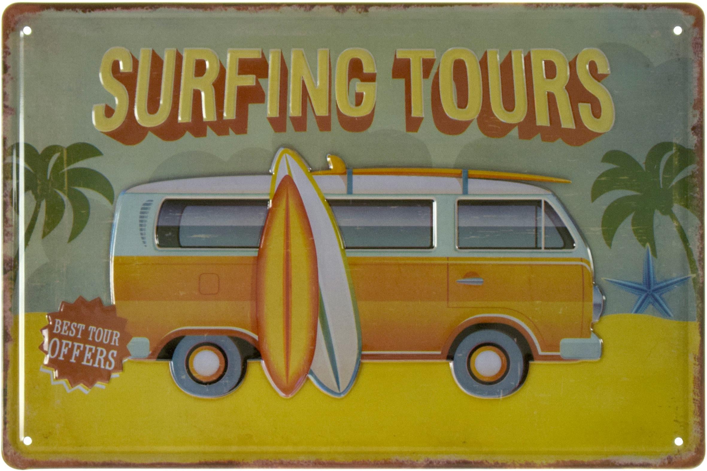 Табличка металлическая Фольксваген Серфинг-Туры/Volkswagen Surfing Tours 20x30 см