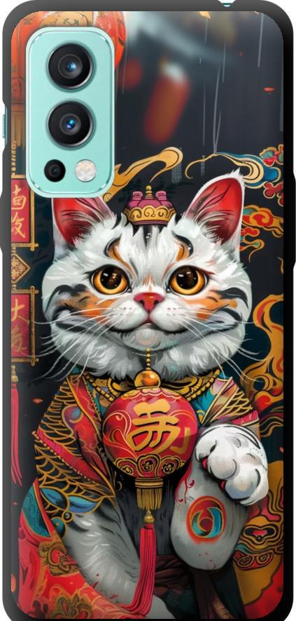 Чехол на OnePlus Nord 2 China Cat v2 (6135b-2468-42517) Чехол на OnePlus Nord 2 China Cat v2 (6135b-2468-42517)