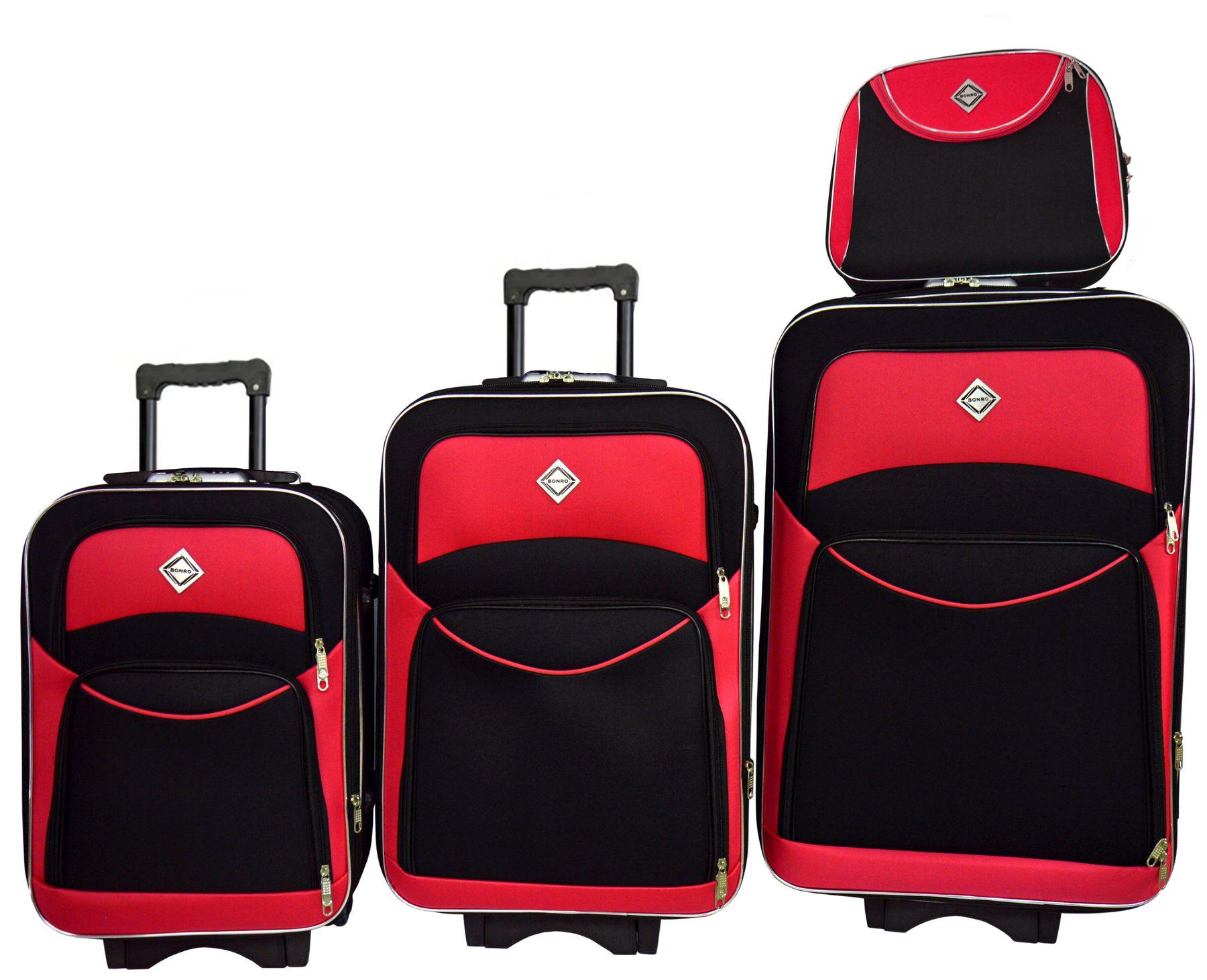 Набор чемоданов и кейс Bonro Style Черно-красный (10120402) Набор чемоданов и кейс Bonro Style Черно-красный (10120402)