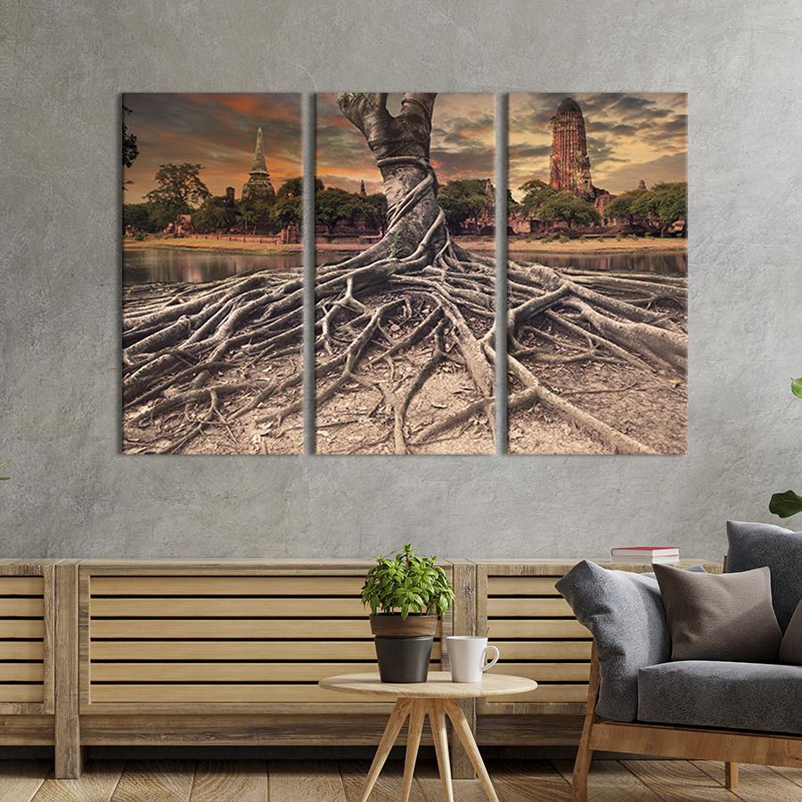 Модульная картина на холсте Триптих Загадочное дерево 156x100 см (584-31)