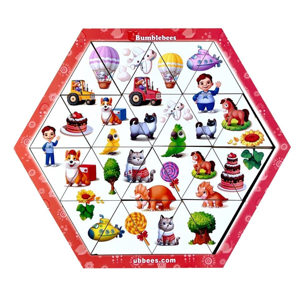 Пазлы деревянные Ubumblebees Цвет и размер 24 детали 24х24 см (GP-237-G-101)