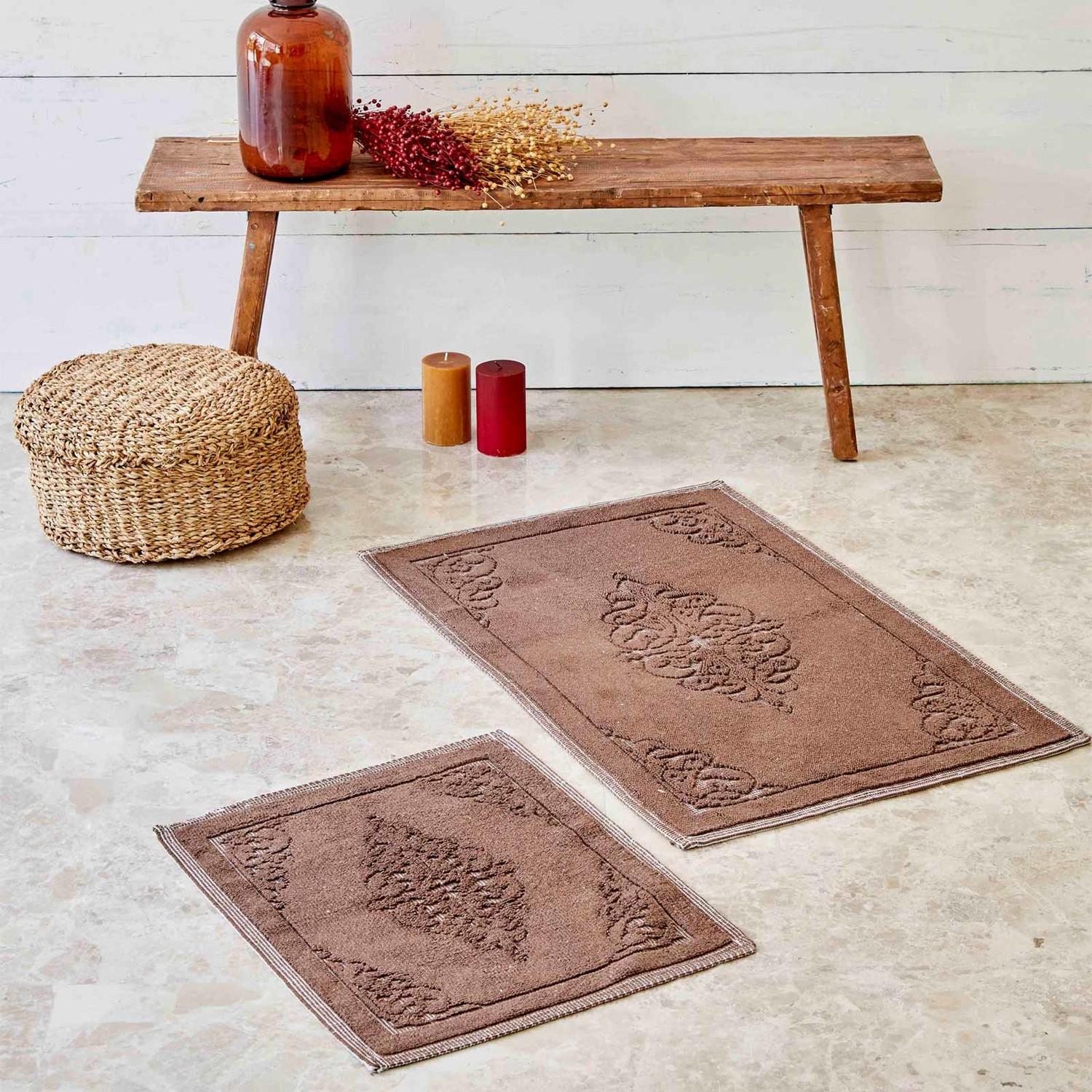 Набор ковриков Karaca Home Milly kahve кофе 60х100/50х60 см (13376851)