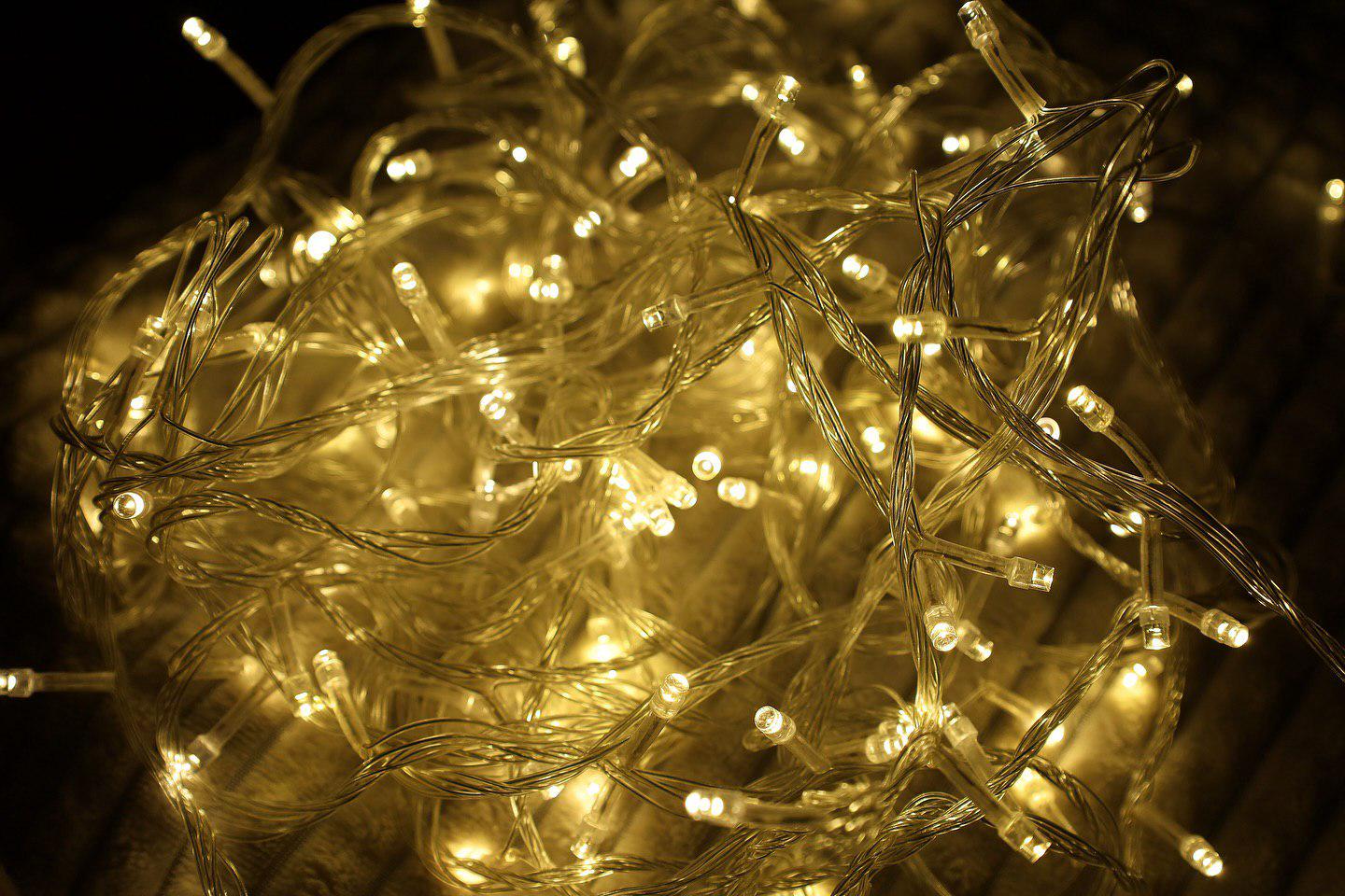 Гирлянда 200 LED 8 режимов 10 м Желтый теплый (2701809140)
