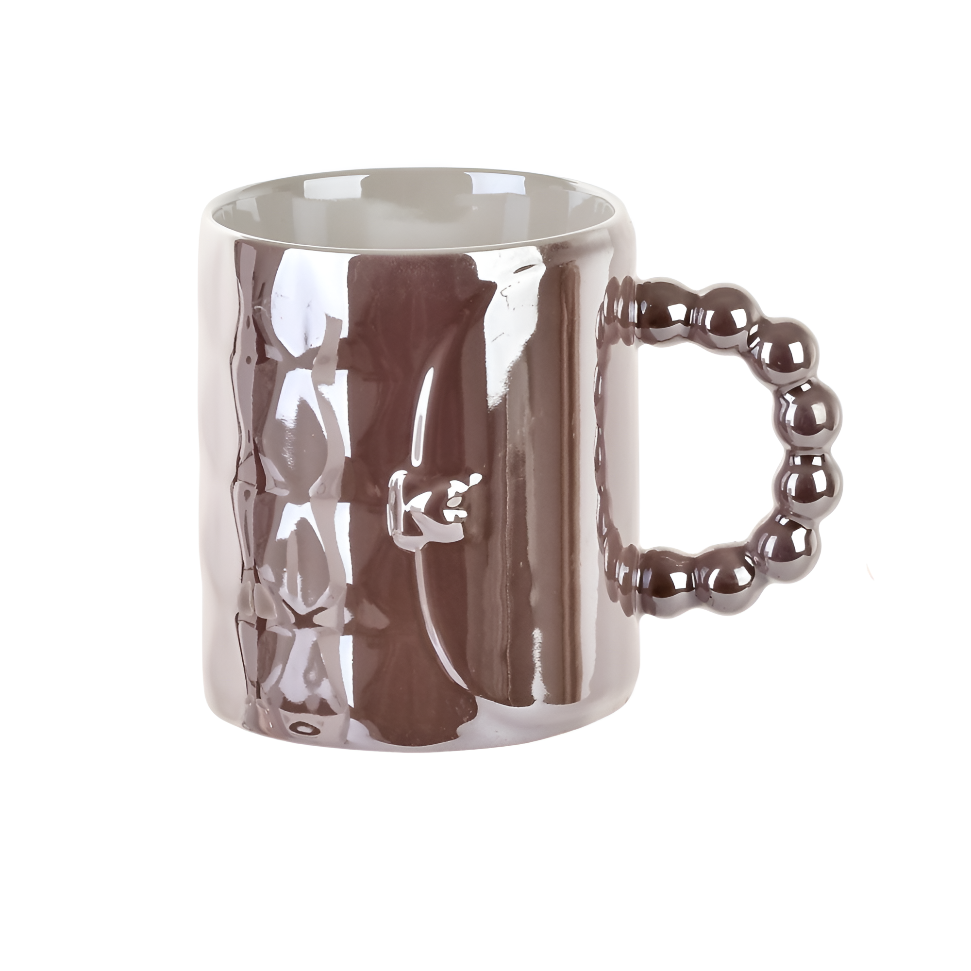 Чашка Stenson Beads керамика с ручкой в ​​форме бусин 350 мл Коричневый (617822)