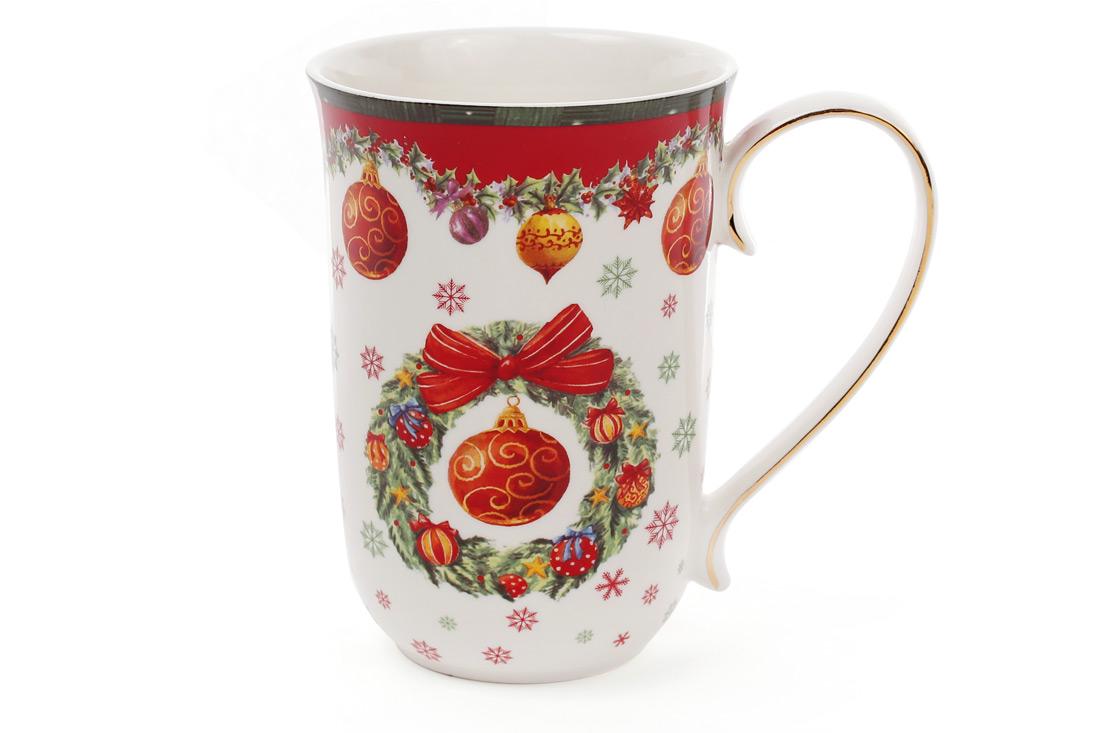 Кружка фарфоровая BonaDi Рождественский орнамент 500 мл (498-214)