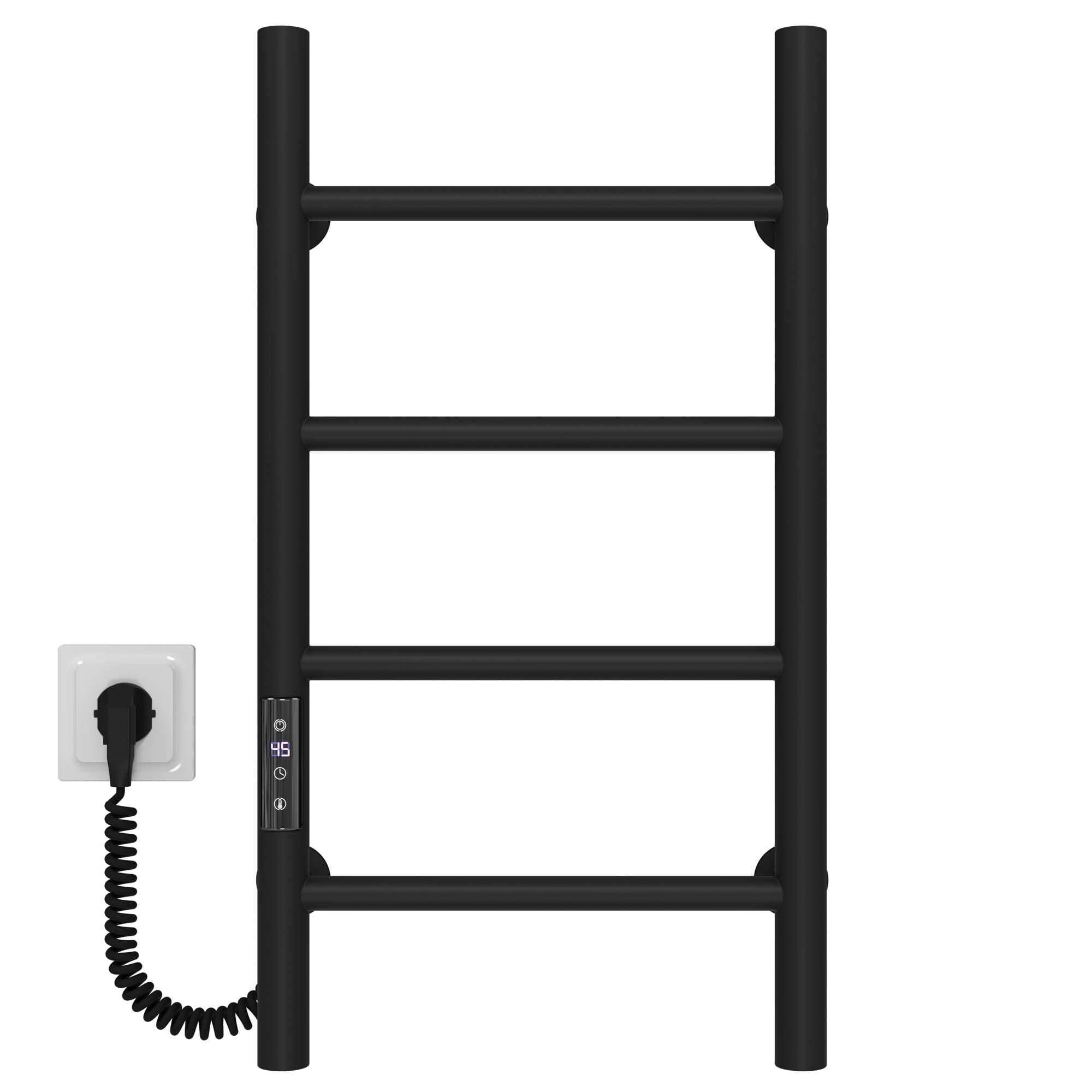 Полотенцесушитель электрический Deffi Орион П4 JD03 левое подключение нержавеющая сталь 200х600 мм Черный (C.OR.60.20.4.E.B.L.1)