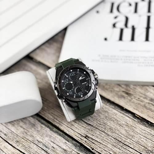 Наручные часы мужские Sanda военный водонепроницаемый ударопрочные с подсветкой Зеленый (6008) - фото 2