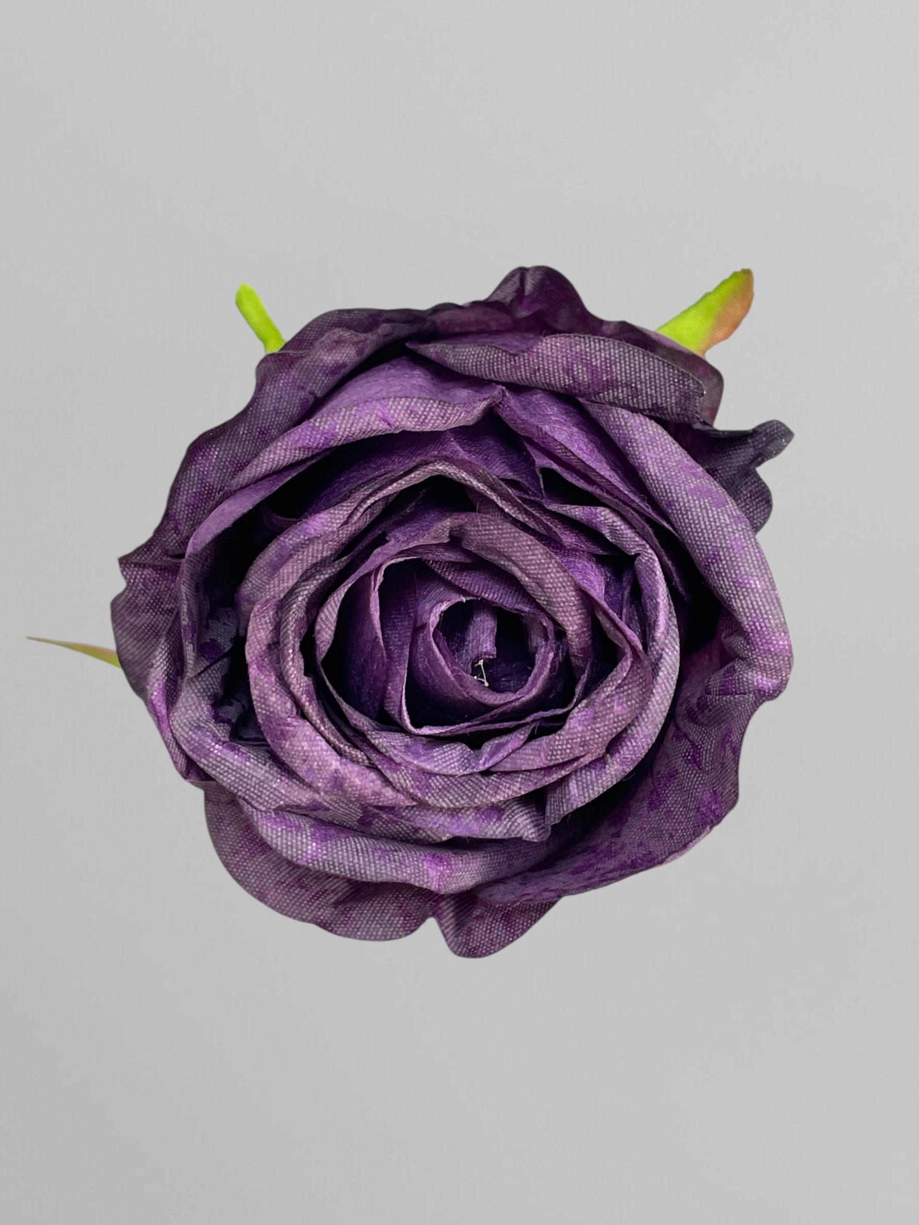 Искусственная головка розы для декора M 7 см Фиолетовый (К02122)