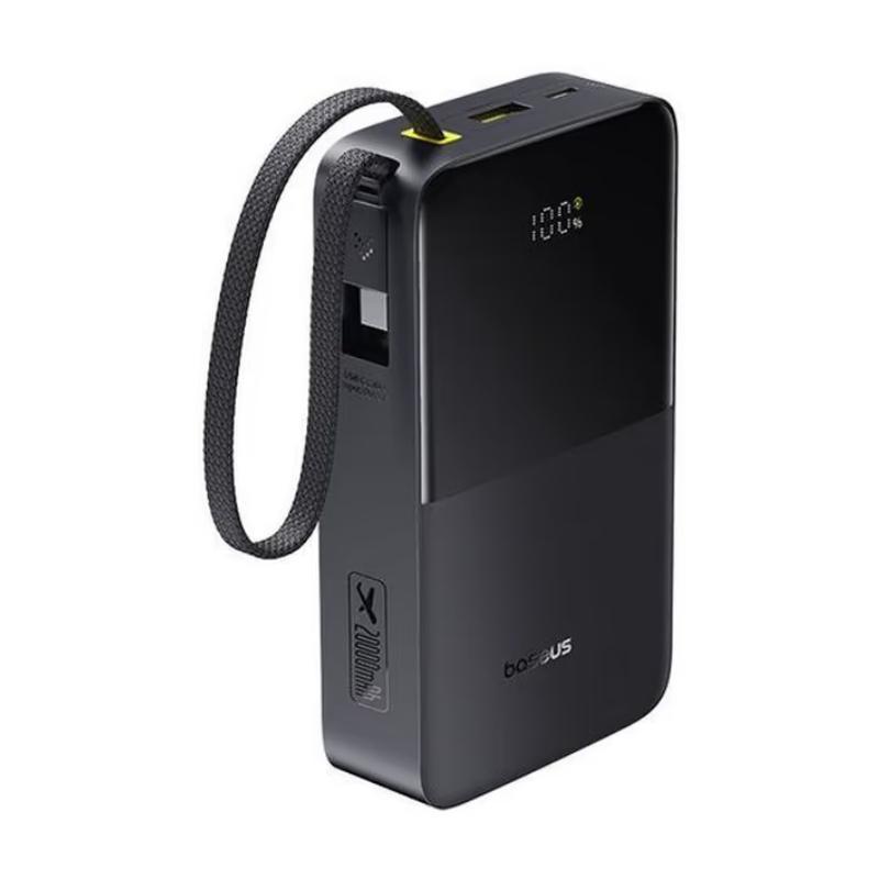 Акумулятор зовнішній BASEUS EnerFill FC51 Bipow2 Pro Digital Display Power Bank with Built-in Cable 20000mAh 22,5W Cosmic Black (34645617)