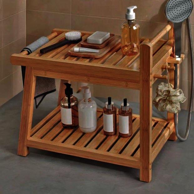 Табурет для ванной из дерева Варатис Охра (ТВН-011404)