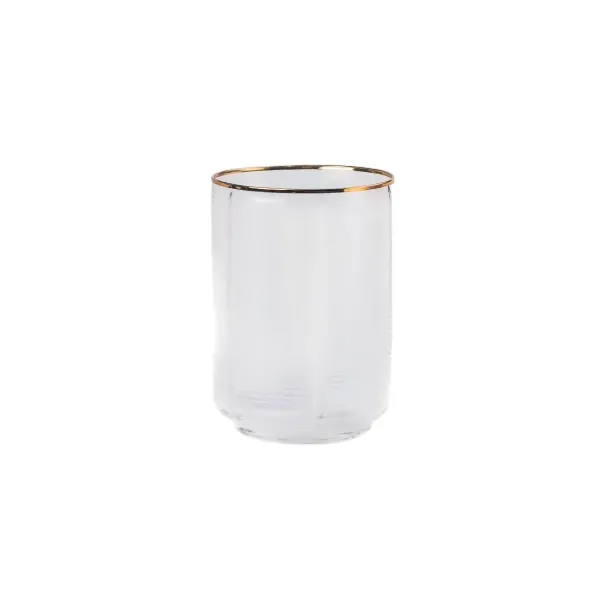 Набір склянок Stunning низьких ребристих 6 шт. по 450 мл Прозорий/Золотий - фото 2