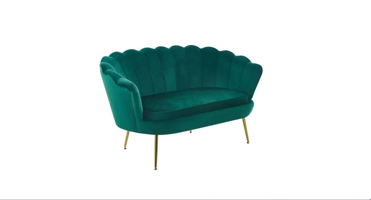 Диван двомісний GLAMOUR TWO-SEATER FLOWERS оксамитовий Зелений (31775724)