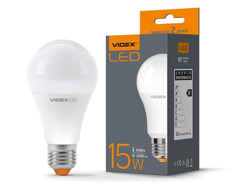 Світлодіодна лампа Videx A65e 15 Вт E27 4100K 220 В (7373)
