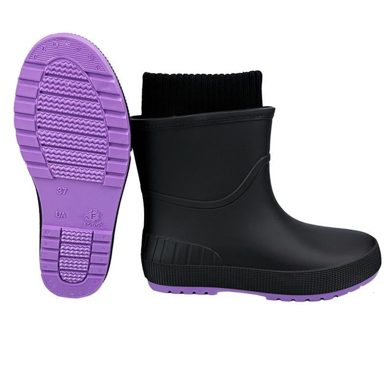 Гумові чоботи жіночі з утеплювачем 1502-4 p. 37 23,5 см Чорний