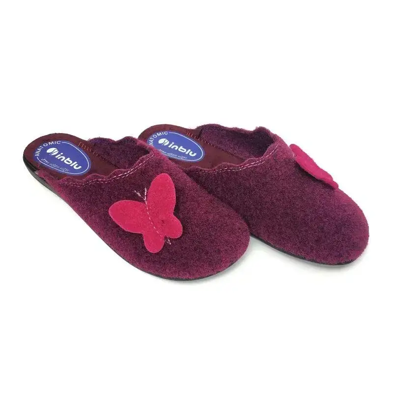 Капці домашні Inblu жіночі повстяні з метеликом 23,5 см р. 38 Сливовий  (NC-9B-3838)