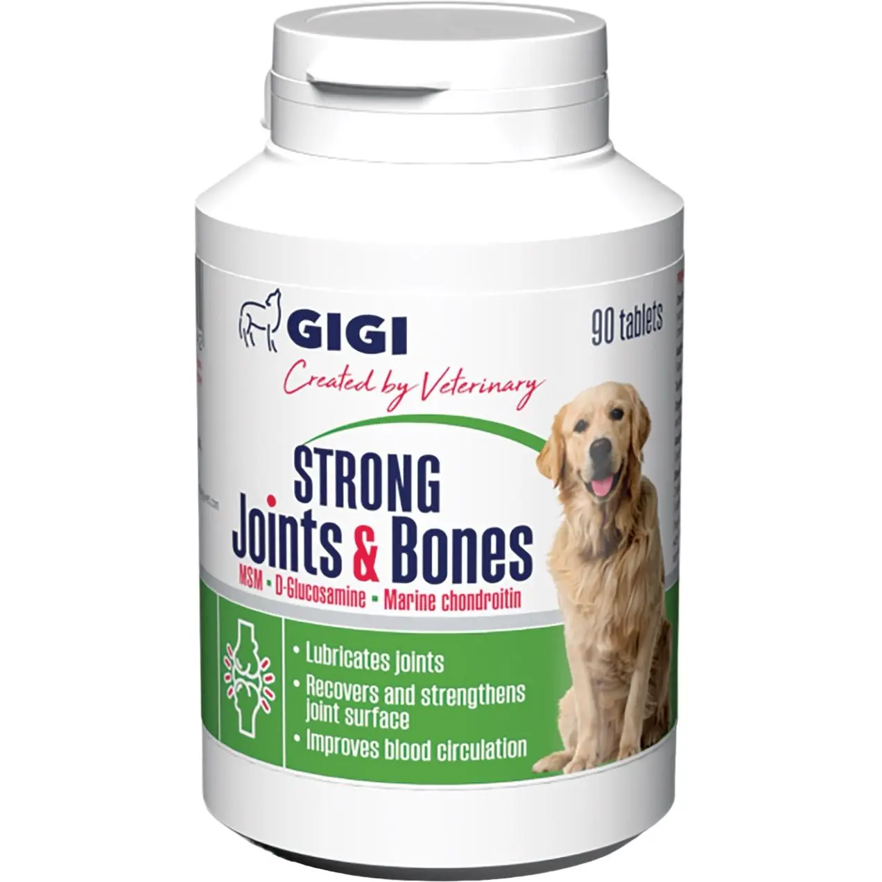 Вітамінно-мінеральний комплекс Gigi STRONG Joints & Bones №90 для зміцнення та відновлення суглобів у собак 1 таблетка на 10 кг