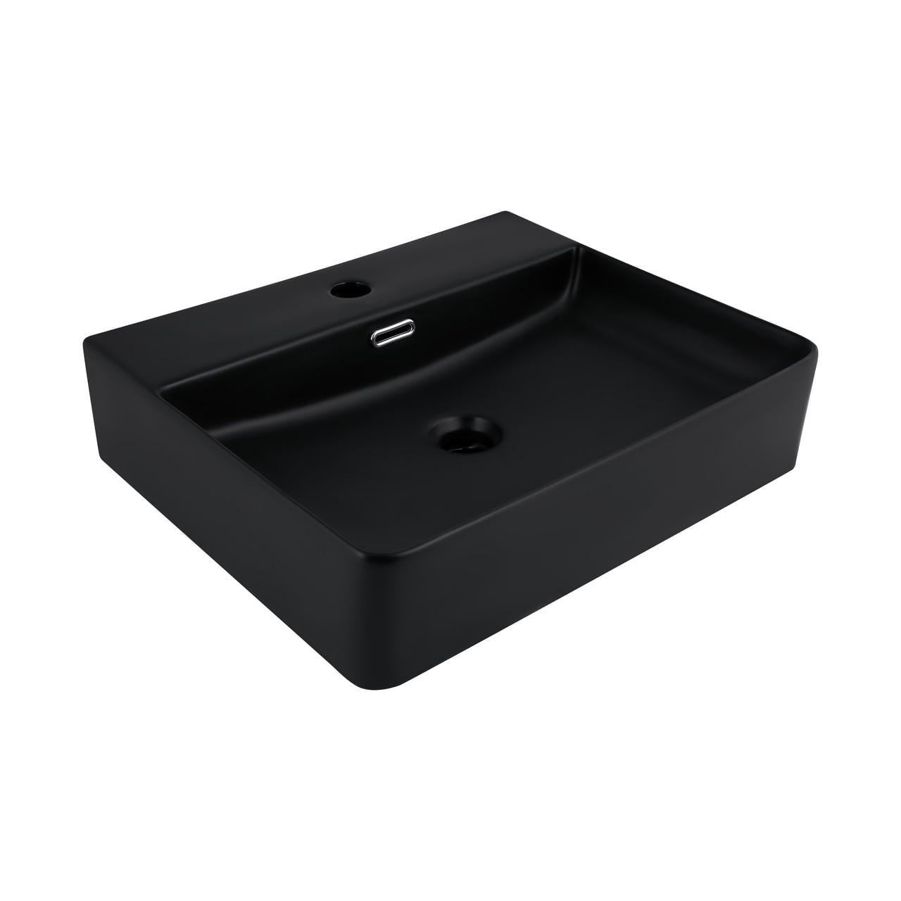 Раковина Qtap Nando LT 500х420х130 мм Matt Black (QT12116146AMB)