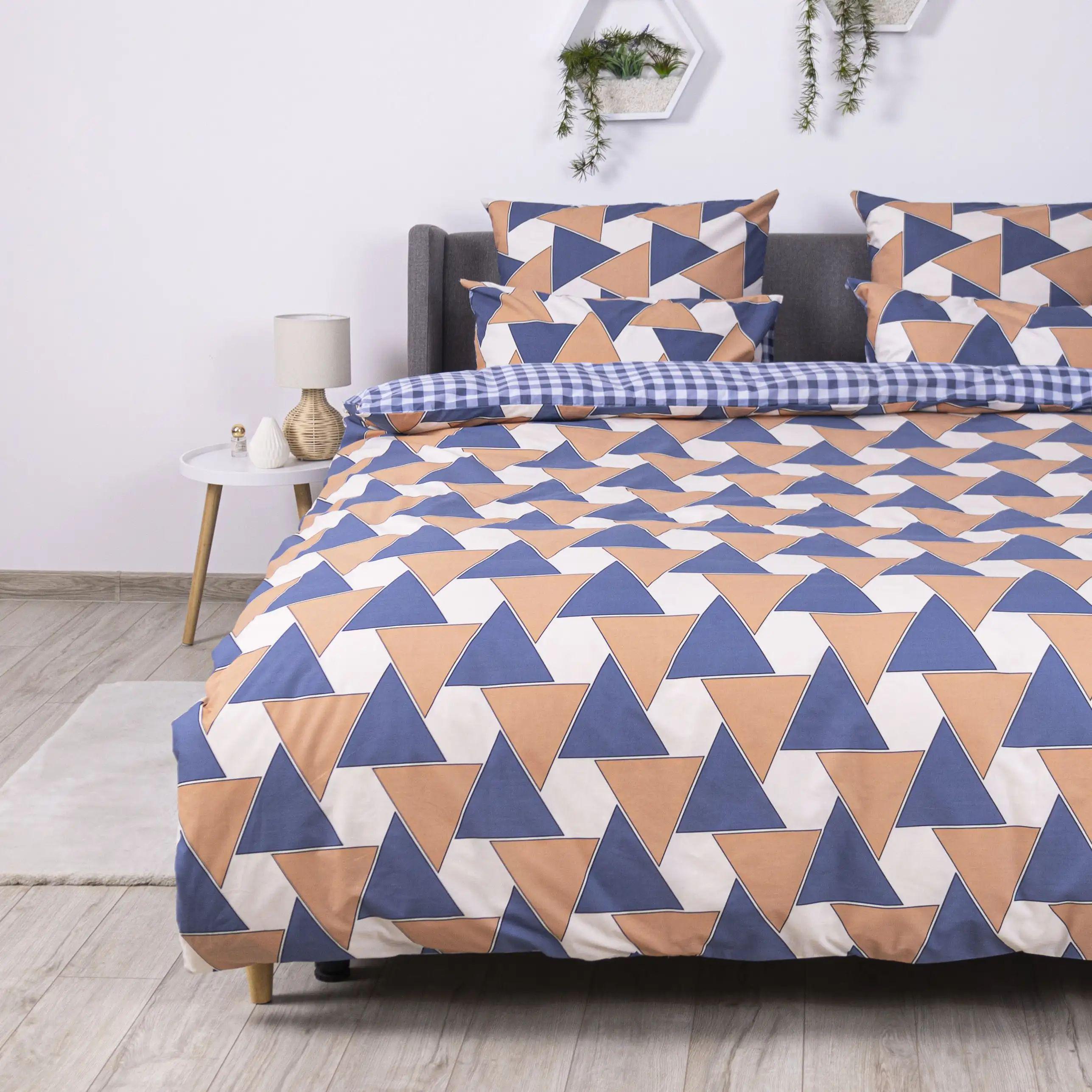 Комплект постільної білизни гіпоалергенний ТЕП Delta 115 г/кв. м євро з наволочками 70x70 см Синій з помаранчевим (12810200215)