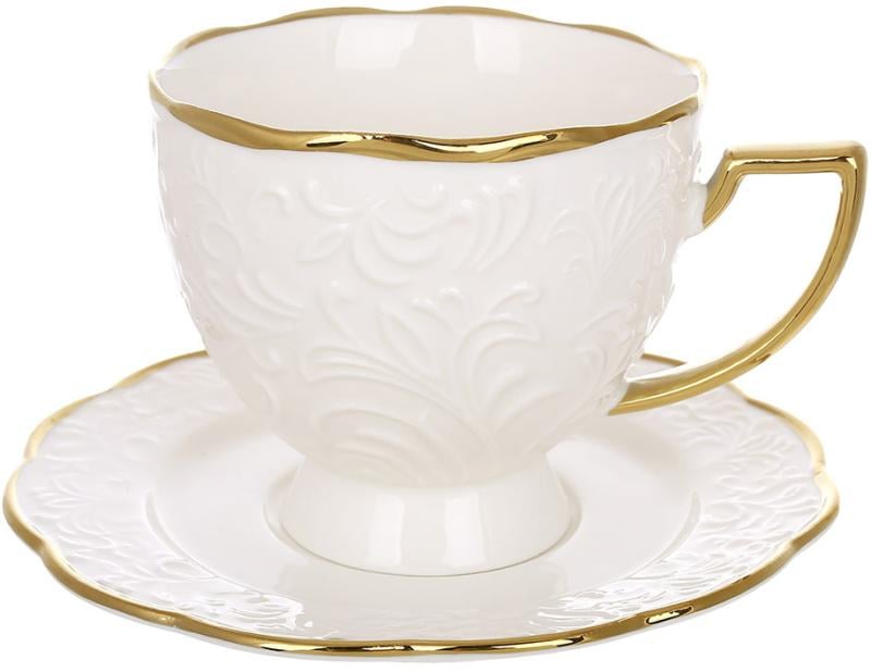 Чашка чайна порцелянова White City Lily із блюдцем 250 мл Чашка чайна порцелянова White City Lily із блюдцем 250 мл