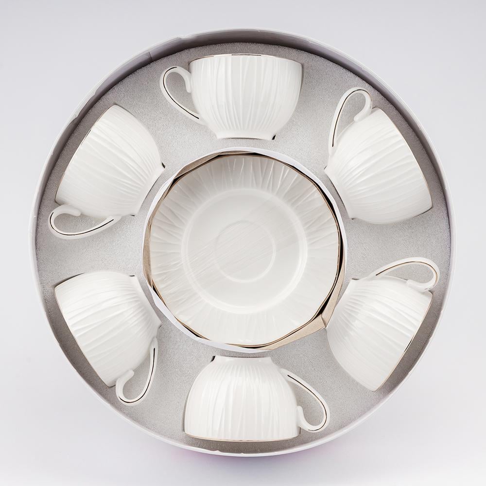 Набор чашек и блюдец Жемчужная грация на 6 персон 230 мл Белый (9292-018)